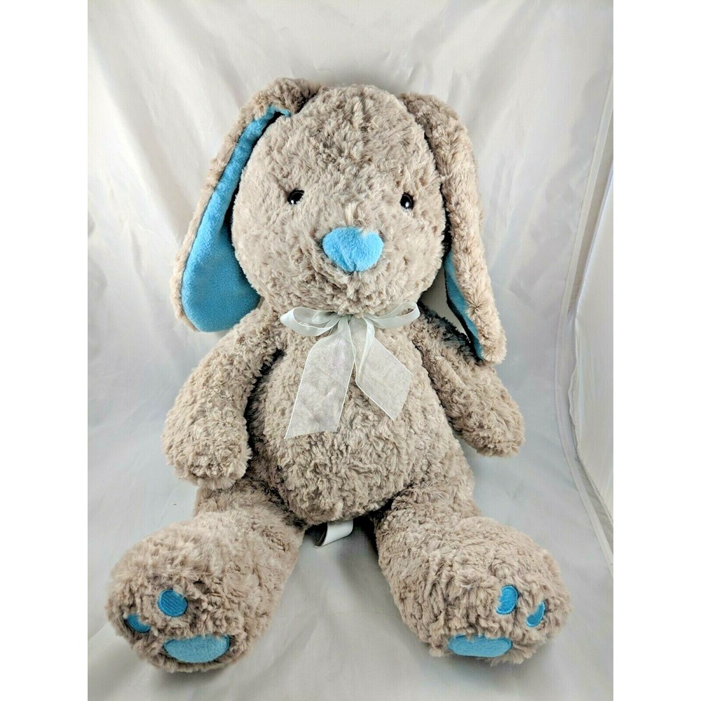 HugFun Rabbit‎ Plush Tan Blue Ears 20 Inch Hug Fun Stuffed Animal toy